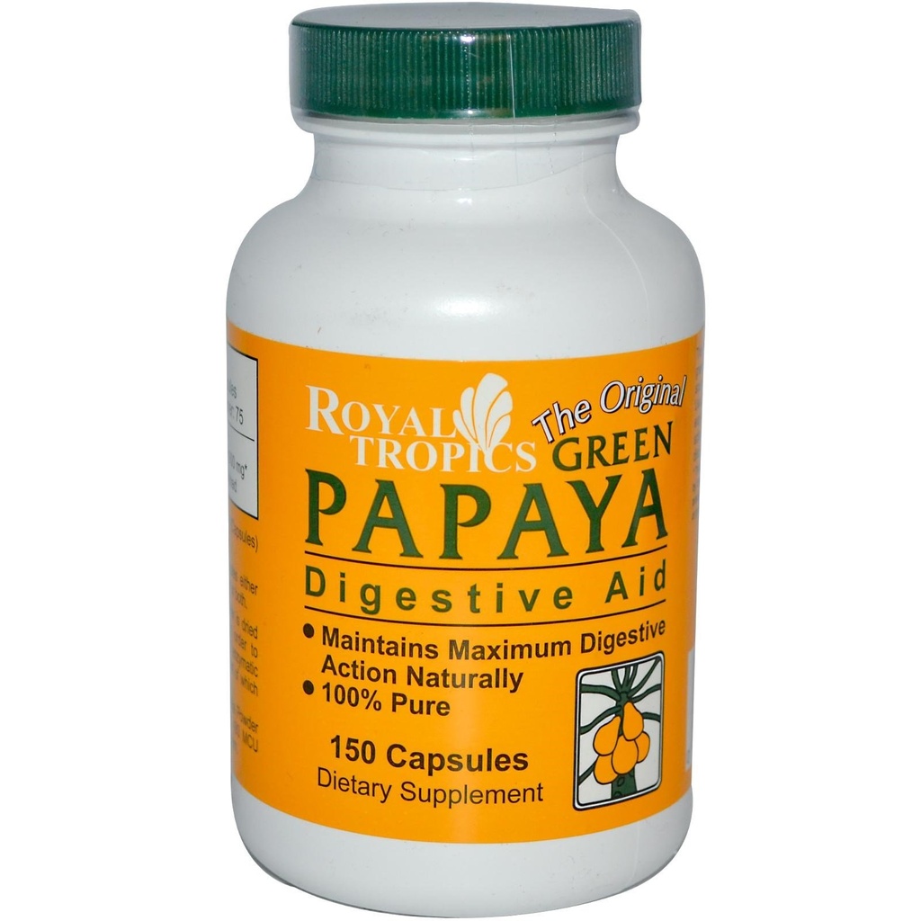 Royal Tropics Green Papaya Digestive Enzymes 150 CAPS