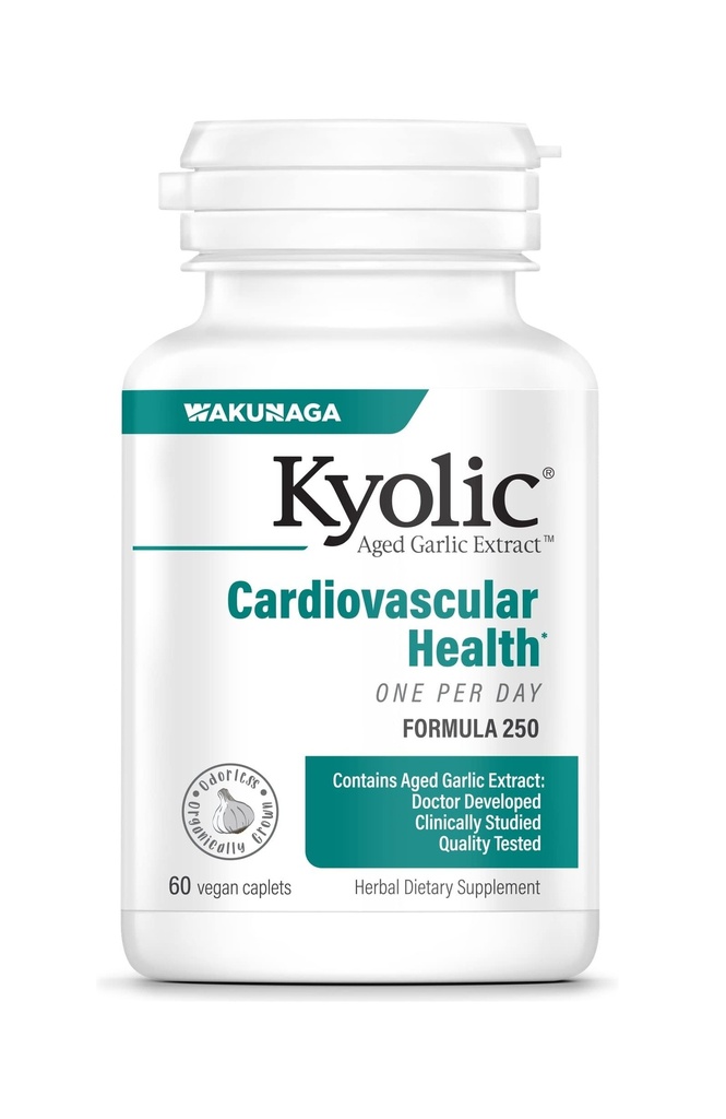 Kyolic Aged Garlic Extract Formula 250, Cardiovascular Health*, One Per Day 60 Caplets