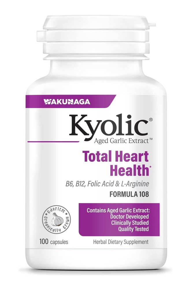 Kyolic Aged Garlic Extract Formula 108, Total Heart Health*, 100 Capsules