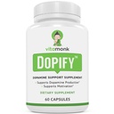 VitaMonk Dopify Dopamine Suplemento Booster Dopamine con Monofosfato de Uridine, Mucuna Pruriens, L-Theanine, Tyrosine y Más - Sin Filleres Artificiales, Just Brain Food - 60 cápsulas