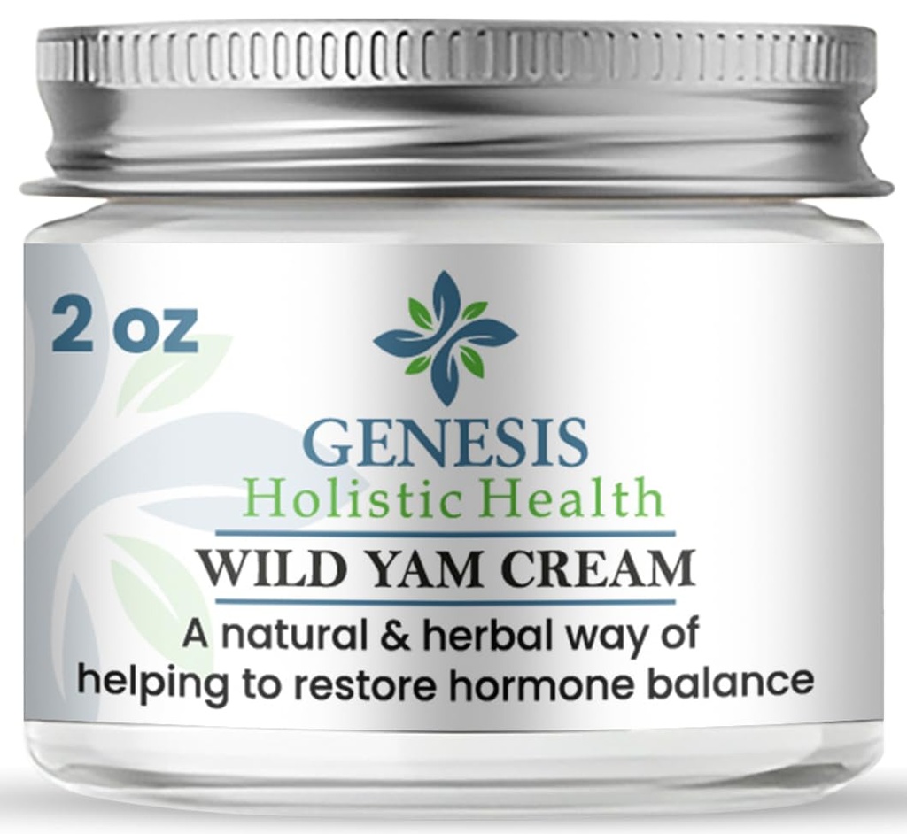 Genesis Wild Yam Root Cream for Women, Organic Plant-Based Balancing Cream for Comfort, Deep Hydration with Wild Yam Root, Chaste Tree Berry & Red Clover, Fast-Absorbing, Non-Greasy, 2 oz