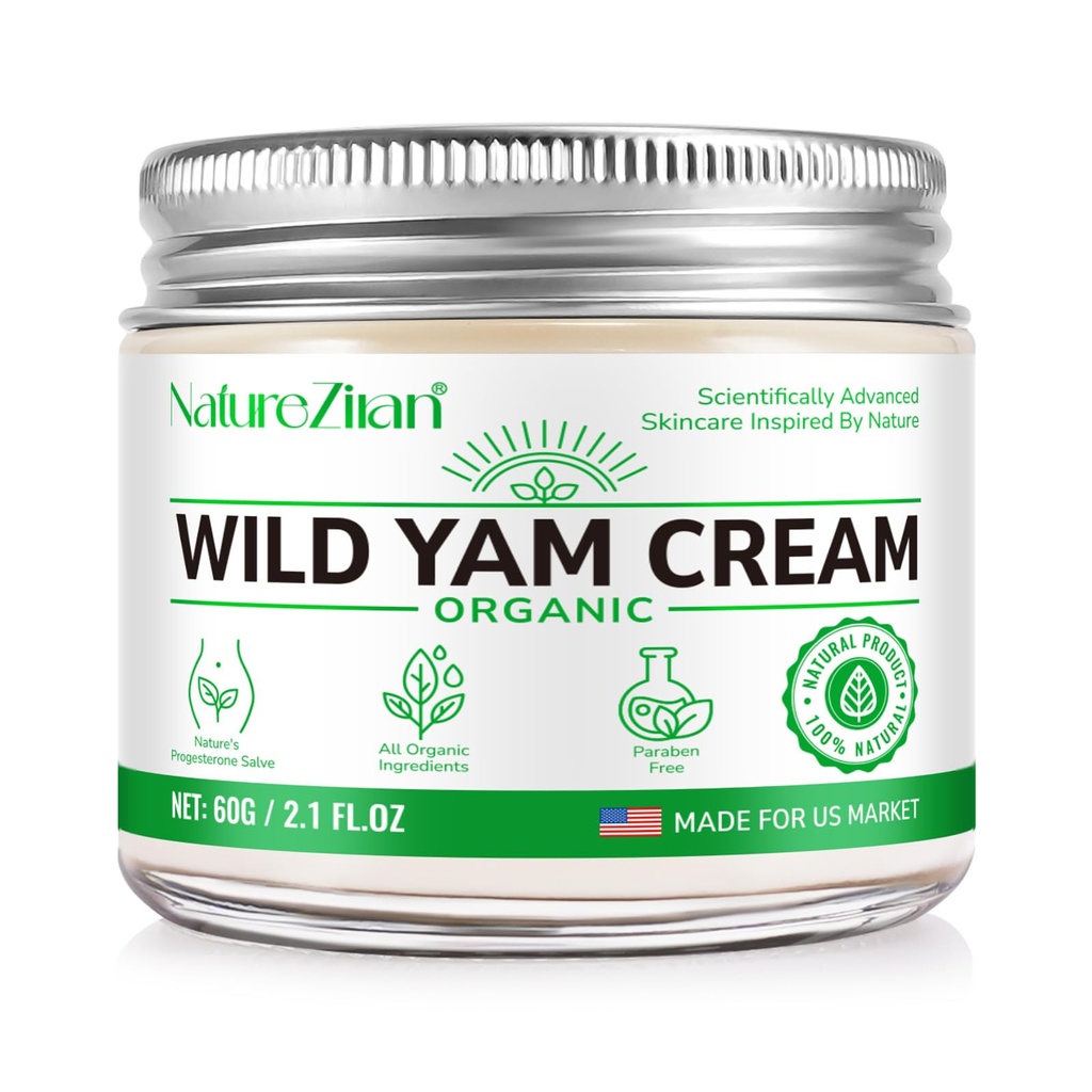 NATURE ZIRAN Wild Yam Cream - Wild yam Cream - Suitable for Relieving Symptoms During Periods of Physical Change - for All Skin Types 2.1floz
