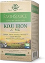 Solgar Earth Source Food Fermented Koji Iron 27mg, 30 cápsulas vegetales - Absorción superior, Hierro de liberación lenta - Gentle on The Stomach - Non-GMO, Vegan, Gluten Free, Dairy Free, Kosher - 30 Servings