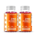 Vitamatic Zinc 50mg Gummies – 60 Vegan Gummies – Gluten-Free – 2 Pack