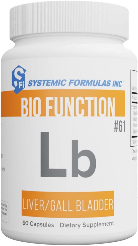 Fórmulas sistémicas Lb – Hígado/Gall Bladder 60 Capsules Bio Función #61. Hígado + Gall Bladder Soporte, Portal Duct Suplemento. Contiene Red Beet Root Powder.