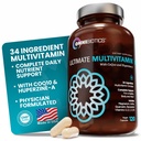 OmniBiotics Ultimate Daily Multivitamin for Women &amp; Men – 34 Ingredientes esenciales que incluyen vitamina A, C, D, E, B6, B12, Biotina, Zinc – 120 Vegan cápsulas