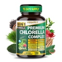Premium Organic Chlorella Complex 10-in-1 Formula with Spirulina, Wheatgrass, Moringa, CoQ10 & Ashwagandha – Supports Natural Energy & Antioxidant Balance – 150 Capsules