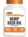 BulkSupplements.com Hemp Seed Oil Softgels - Omega 3 Suplemento, Herbal Suplemento, Hemp Seed Oil 1000mg - Gluten Free, 1 Softgel por Serving, 240 Conde (Pack of 1)
