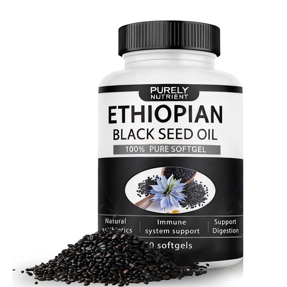 Purely Nutrient Ethiopian Black Seed Oil,Non-GMO, Gluten-Free,60 Count