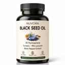 Nuvora Ethiopian Black Seed Oil - 5% Thymoquinone, Turmeric & Black Pepper, Cold Pressed, 90 Capsules