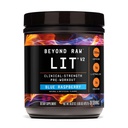 BEYOND RAW LIT V2 Clinical Strength Pre Workout Powder, Hits Harder, Bigger Pumps, Caffeine, L-Citrulline, Creatine, Blue Raspberry, 30 Servings