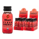 Ethan's Organic Clean Energy Shots Tart Cherry Ginger, 12 Pack of 2oz | 150mg Caffeine | Green Tea, Guayusa, Lion's Mane & Cordyceps | Sugar-Free, Vegan, Gluten-Free, USDA Organic