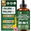 Migcopat 26-in-1 Liposomal Lymphatic Drainage Drops, Echinacea, Turmeric, Elderberry, Dandelion, Vitamins and Mullein Drops for Lungs, Lymphatic, Immune Support, Liver Cleanse Detox & Repair, 2 fl oz