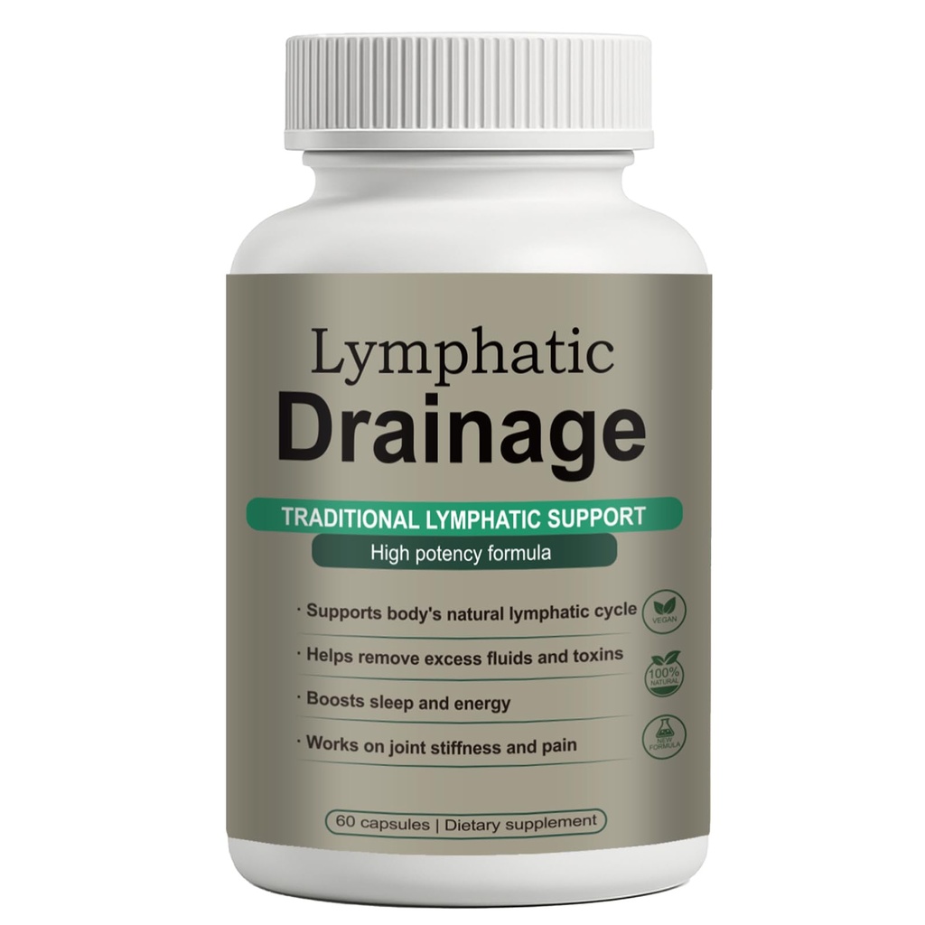 Lymphatic Drainage Capsules – Natural Herbal Blend with Dandelion, Burdock, Kelp & Echinacea – Supports Circulation & Fluid Balance