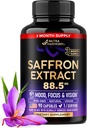 Suplementos naturales de Saffron - Extracto puro de Saffron 88,5 mg - Hecho en EE.UU. - Mood  durable Focus ← Visión útil Energy Support - Eye Health for Women &amp; Men - NonGMO Vegan Pills - 90 cápsulas de polvo, 3 meses de suministro
