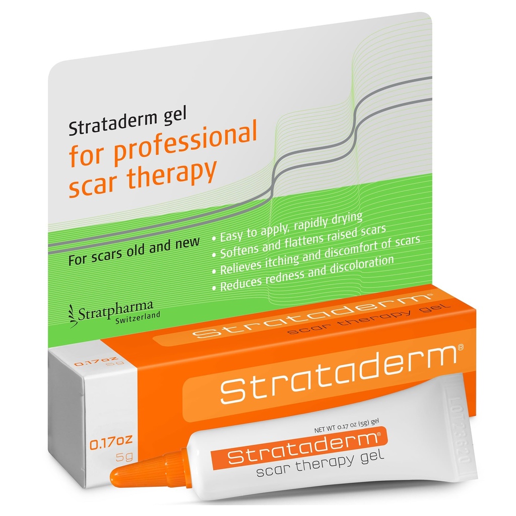 Strataderm Professional Scar Therapy Gel | Old and New Scars from General Surgery, Trauma, Wounds, Burns, Bites, Acne & Skin Disease | Reduces Redness, Discoloration, Discomfort & Itch | 5g (0.17oz)