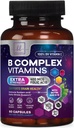 B Complex Vitamin Supplement - 3X Strength with Biotin, Vitamin C & Folic Acid - Super B12 Complex Vitamins for Energy, Supports Hair Growth, Immune Support for Women & Men, USA Bottled, 60 Capsules