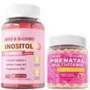 NEVISS Sugar Free 1 Pack Prenatal Vitamins for Women Gummies for Before,During & After Pregnancy + 1 Pack 40:1 Ratio Inositol Gummies