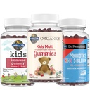 Garden of Life Kids Gummies Bundle: Organics Kids Multivitamin – Fruit, 120 Count + Kids Immune Gummy – Cherry, 60ct + Dr. Formulated Kids Probiotic 5 Billion CFU & D3 – Strawberry, 60 Gummies
