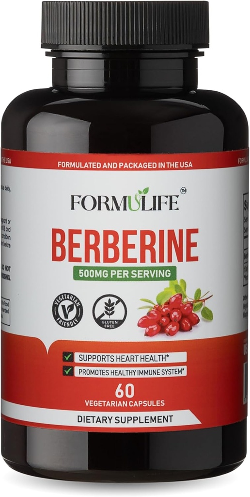 Berberine 500mg - Suplemento bereberina ← Apoya GLP-1, AMPK Activador, Metabollic Wellnes, Berberine HCL 500mg para Hombres de Estilo de Vida Saludable, 60 cápsulas, No GMO, Vegan, Made in USA