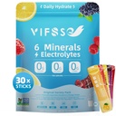 Electrolyte Powder Drink Mix - Rapid Hydration with 6 Minerals & Electrolytes, 30 Sticks, Sugar-Free Variety Packs of Lemon, Raspberry, Cherrypomegranate,Orange, Grape, for Workout & Energy Recovery