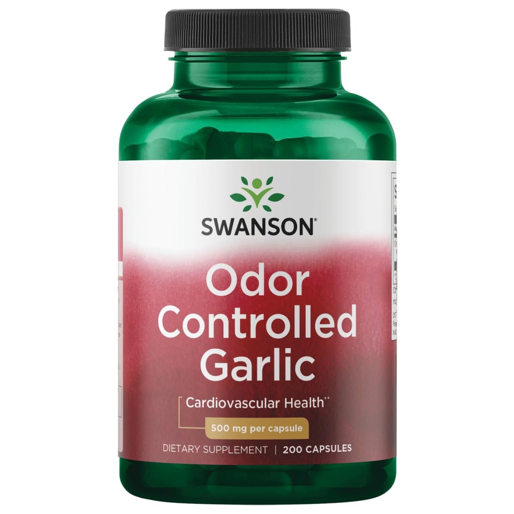 Swanson Odor-Controlled Garlic 500 Milligrams 200 Capsules