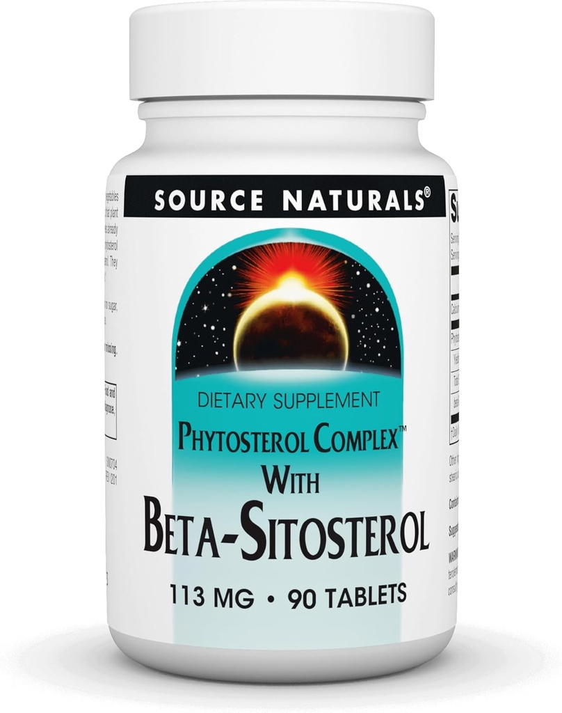 Complejo de Fitosterol natural con Beta-Sitosterol, soporta los niveles de colesterol saludable*, 113 mg - 90 Tabletas