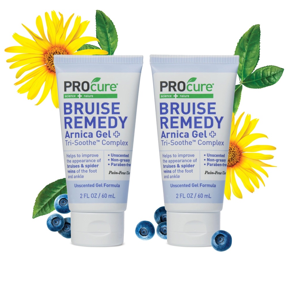 PROcure Arnica & MSM Bruise Remedy Gel – Paraben-Free, Unscented Arnica Montana Gel for Bruising, Spider Veins & Skin Discoloration – 2 Pack