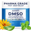 PURESKIN DMSO Relief Cream – Pharmaceutical Grade Fast-Absorbing Cooling Formula for Active Lifestyles – Lightweight Cream with Arnica, MSM, Magnesium, Menthol & Aloe, 4 oz