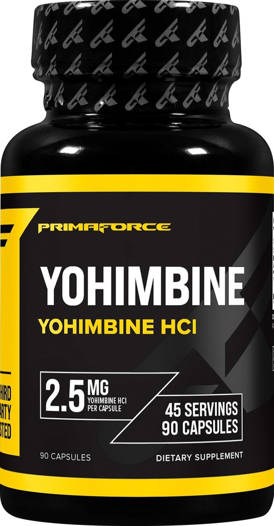 Primaforce Yohimbine HCl 2.5mg, 90 Capsules - GMO Free and Gluten Free Supplement