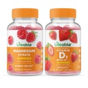 Lifeable Magnesium + Vitamin D 5000 IU, Gummies Bundle - Great Tasting, Vitamin Supplement, Gluten Free, GMO Free, Chewable Gummy