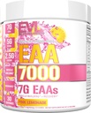 Evlution Nutrition EAA7000 - Pre &amp; Post Workout Powder - Muscle Building + Recovery Supplement - 7g Essential Amino Acids + 5g BCAAs - Endurance + Energy Support - 30 Servings - Pink Lemonade