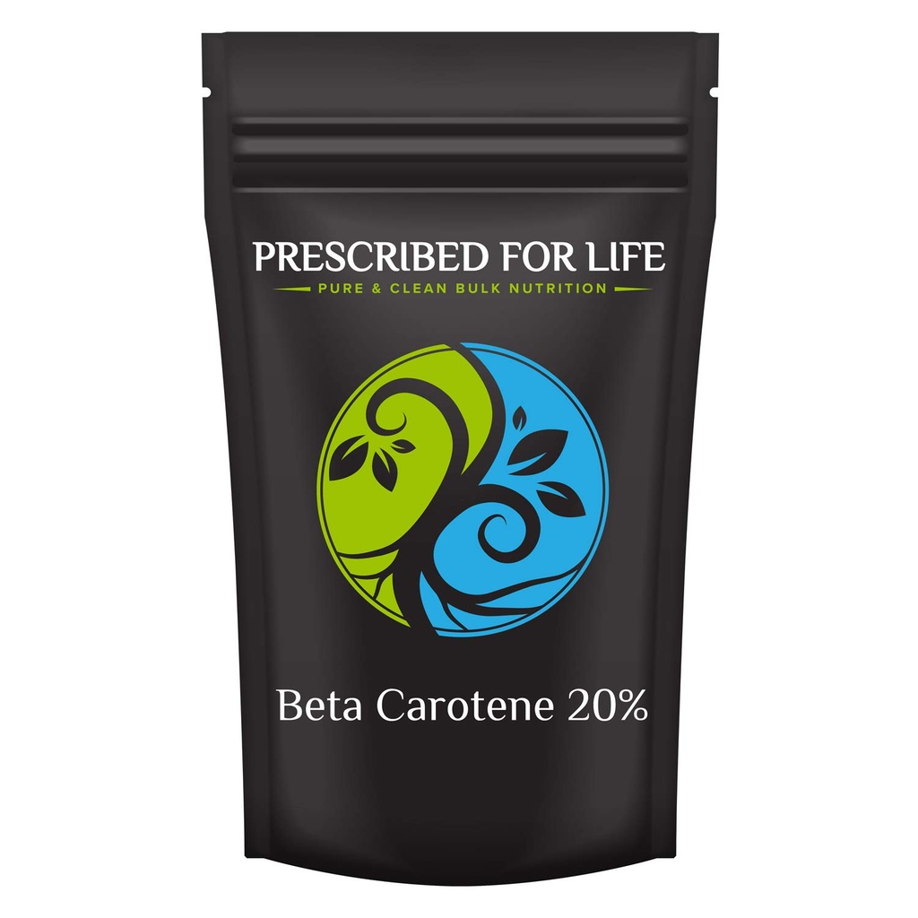 Prescribed For Life Beta Carotene, 20% Beta Carotene Powder Extract, Converts into Vitamin A (340g)