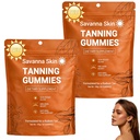 Savanna Skin Tanning Gummies, Tanning Gummies for Women Beta Carotene, Tanning Gummies That Work Fast Without Sun (2PCS)
