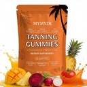 Skin Tanning Gummies for Women, with Vitamin C & E, Astaxanthin, Beta Carotene, Skin Radiance & Hydration for Natural Looking Glow, Bronzing, Non-GMO, Vegan & Sugar Free - 60 Chew