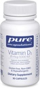 Encapsulaciones puras Vitamina D3 25 mcg (1,000 UI) - Suplemento de Bono de Apoyo, Conjunto, Breast, Corazón, Colon &amp; Immune Health - con Vitamina Premium D - 30 cápsulas