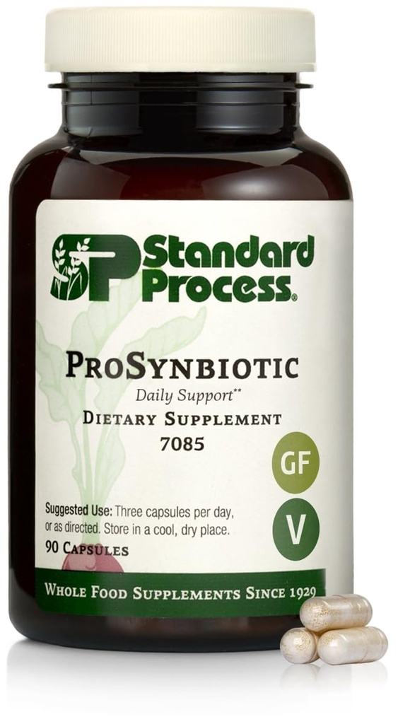 Standard Process ProSynbiotic - Whole Food Bowel, Immune Support, Digestion and Digestive Health with Bifidobacterium, Chicory Root, Lactobacillus Acidophilus, and Inulin - Vegetarian - 90 Capsules