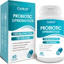 CANLIST Probiotics 120 Billion CFUs 18 Strains, 3 Prebiotics & Digestive Enzymes for Men Women,Digestive & Immune Support,Shelf Stable Non-GMO 60 Capsules