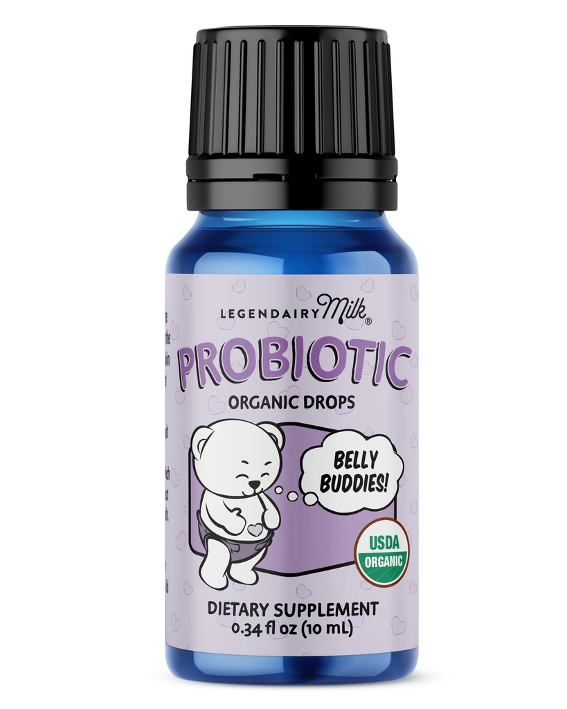 Legendairy Milk Baby Probiotic Drops Organic - Colic and Gas Drops for Newborns & Toddlers - Digestive Support, Constipation Relief - Toddler Probiotic Supports Occasional Diarrhea & Gas, 33 Servings