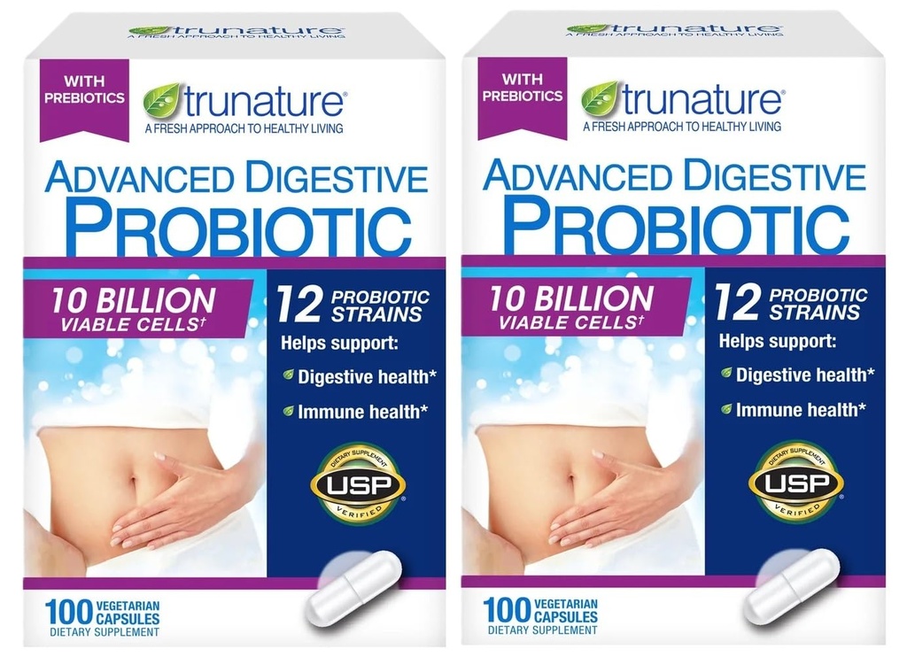 Trunature Digestive Probiotic Capsules, Healthy Immune System 2Pack (100 Cuenta) Producto recomendado