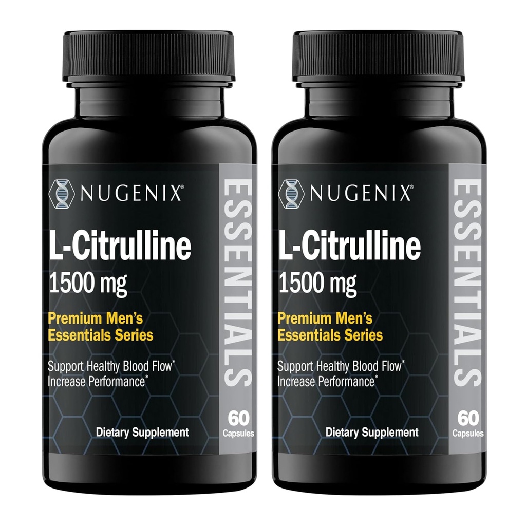 Nugenix Essentials L-Citrulline Supplement for Enhanced Blood Flow and Performance - 1500 mg, 120 Capsules