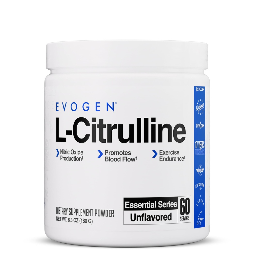 Evogen L-Citrulline Powder - Nitric Oxide Booster | Nitric Oxide Production, Promotes Blood Flow & Endurance | 60 Servings