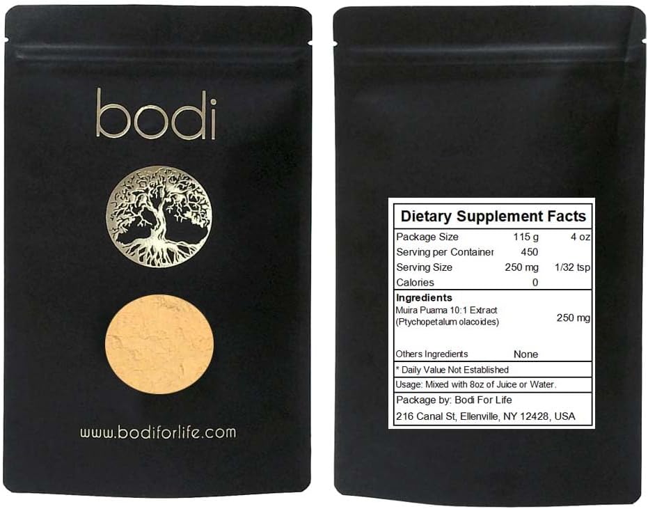 bodi : Muira Puama Powder TENIDO 4oz a 5lb TENIDO 100% Pure Natural Hand Crafted (4 oz)