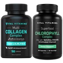 Vital Vitamins Multi Collagen Capsules + Chlorophyll Complex Capsules