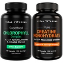 Vital Vitamins Chlorophyll Complex 60 ct + Creatine Capsules 120 ct