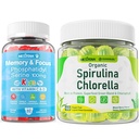 Nextdia Sugar Free Spirulina Chlorella Gummies 1 Pack + Phosphatidylserine Gummies for Kids 2 Pack