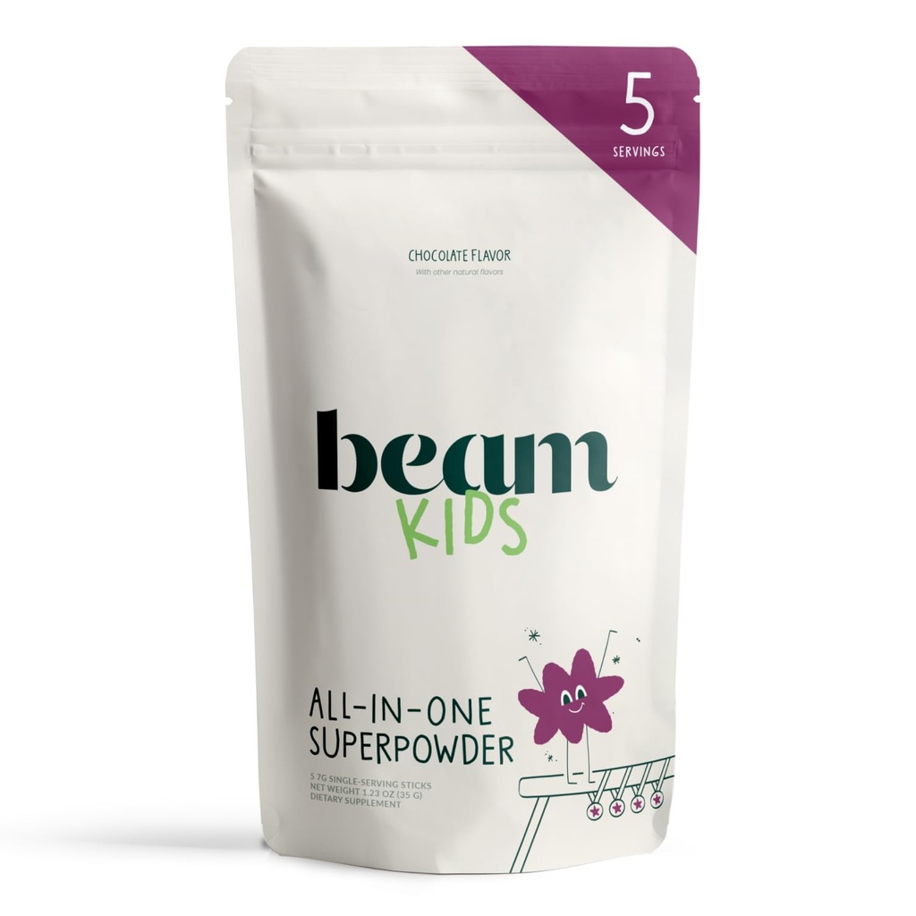 Beam Kids All in One Superfood Powder, Nutritional Shake, Organic Greens, Probiotics, Vitamins, Immune Support, Gut Health, Superfood Drink, Daily Nutrition for Children, No Artificial Sweeteners