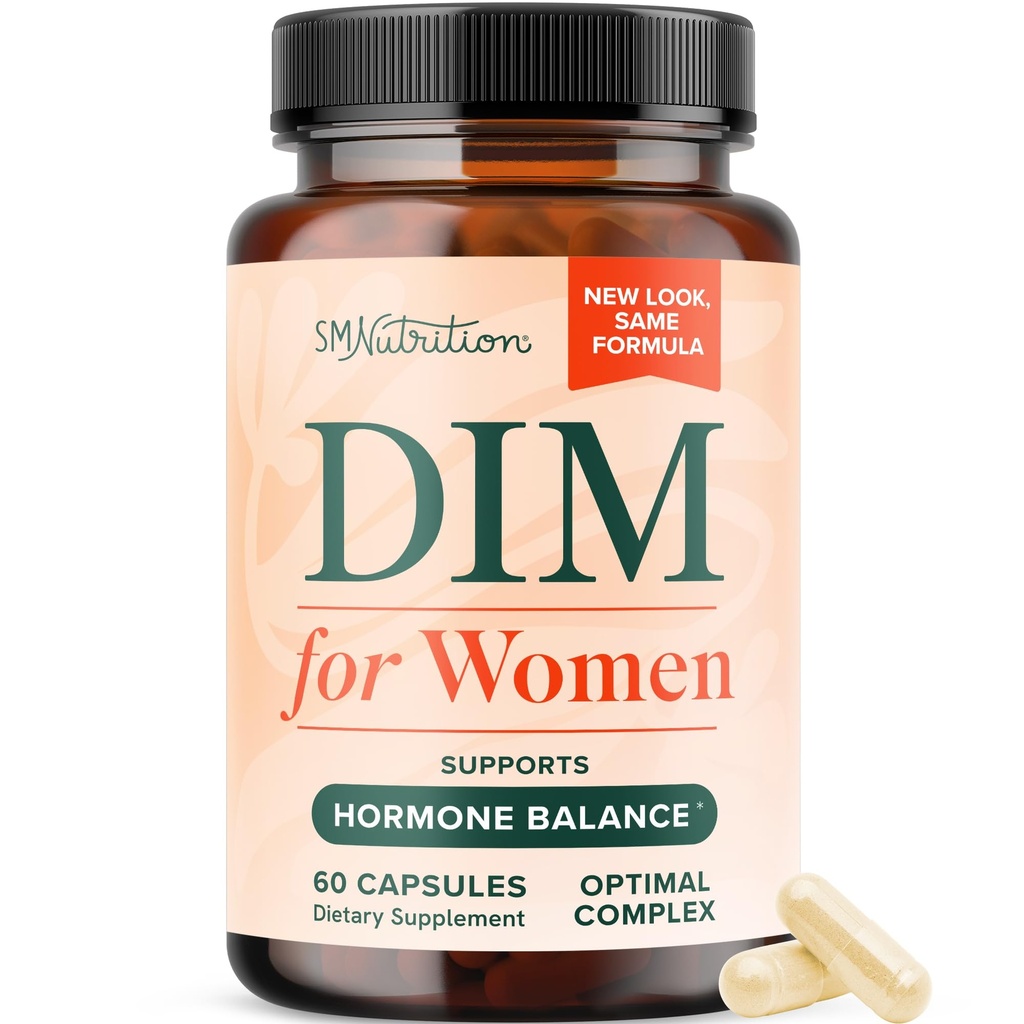DIM Supplement for Women 250 mg | Estrogen & Hormone Balance | Menopause, Hot Flashes & Night Sweats Support | DIM Complex Estrogen Supplement for Women | with BioPerine | Gluten-Free | 60 Ct