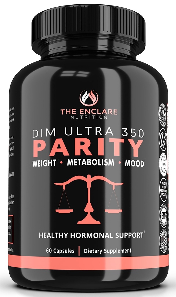 THE ENCLARE NUTRITION DIM Supplement 350mg Estrogen Balance for Women & Men, Hormonal Acne, Menopause Support, Metabolism, PCOS, Bodybuilding. Diindolylmethane 60 Capsules, Broccoli, Vegan (1)