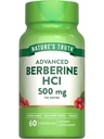 Nature's Truth Berberine HCl 500mg | 60 Capsules | from Barberry Extract | Vegan, Non-GMO, and Gluten Free Supplement